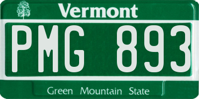 VT license plate PMG893