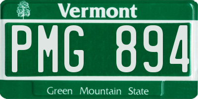 VT license plate PMG894