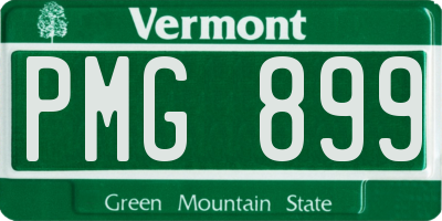 VT license plate PMG899