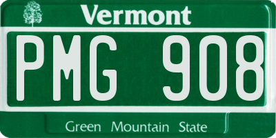 VT license plate PMG908