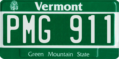 VT license plate PMG911