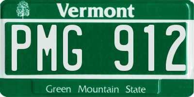 VT license plate PMG912