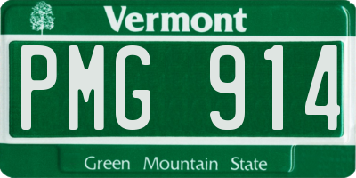 VT license plate PMG914