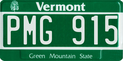 VT license plate PMG915