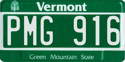 VT license plate PMG916