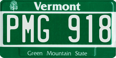 VT license plate PMG918