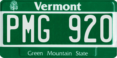 VT license plate PMG920