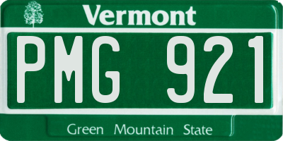 VT license plate PMG921