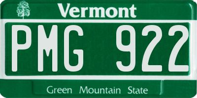 VT license plate PMG922