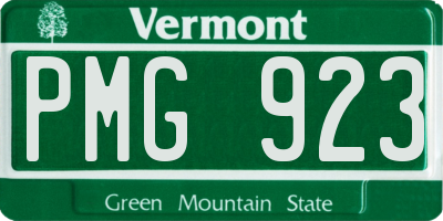 VT license plate PMG923