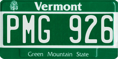 VT license plate PMG926