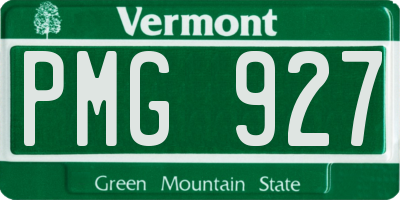 VT license plate PMG927