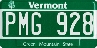 VT license plate PMG928