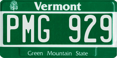 VT license plate PMG929