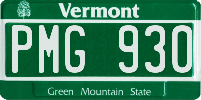 VT license plate PMG930