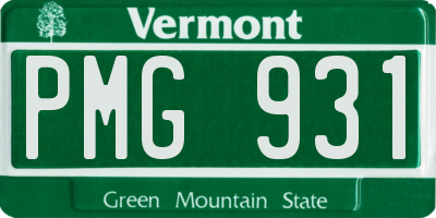 VT license plate PMG931