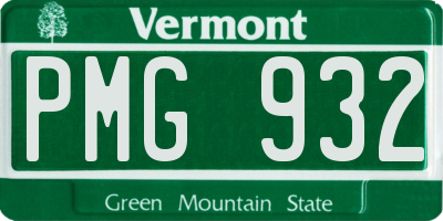 VT license plate PMG932