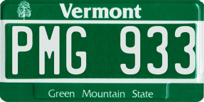 VT license plate PMG933