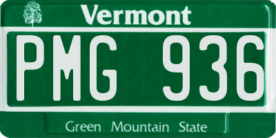 VT license plate PMG936