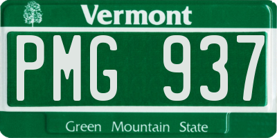 VT license plate PMG937