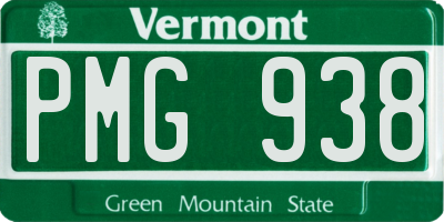 VT license plate PMG938
