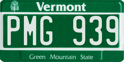 VT license plate PMG939