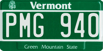 VT license plate PMG940