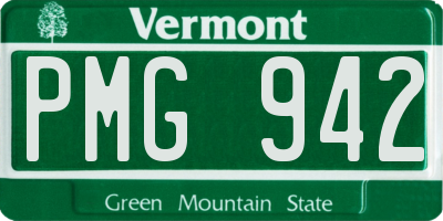 VT license plate PMG942