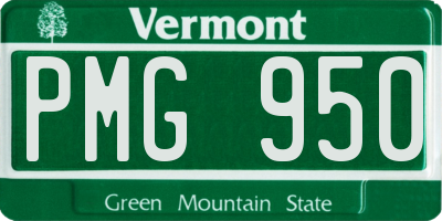 VT license plate PMG950