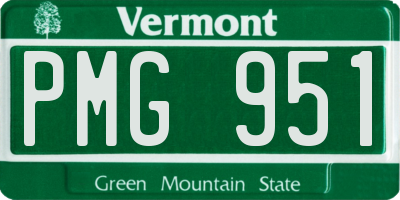 VT license plate PMG951