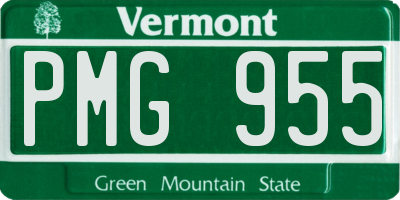 VT license plate PMG955