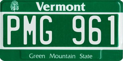 VT license plate PMG961