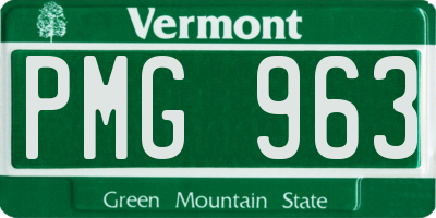VT license plate PMG963
