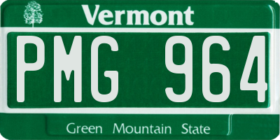 VT license plate PMG964