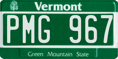 VT license plate PMG967