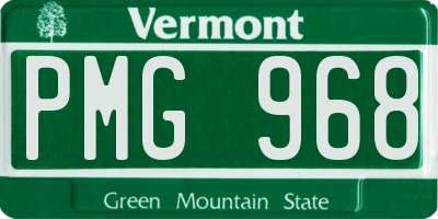 VT license plate PMG968