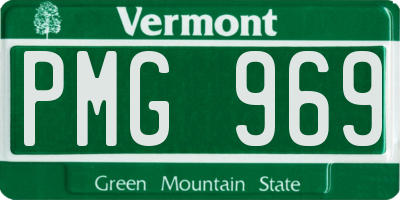 VT license plate PMG969