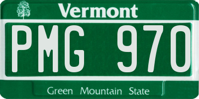 VT license plate PMG970