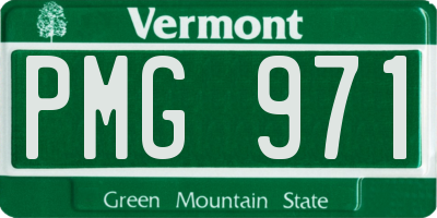 VT license plate PMG971