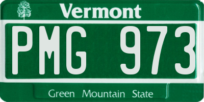VT license plate PMG973
