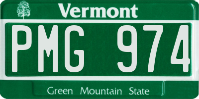 VT license plate PMG974