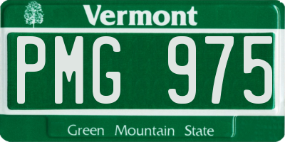 VT license plate PMG975