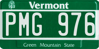 VT license plate PMG976