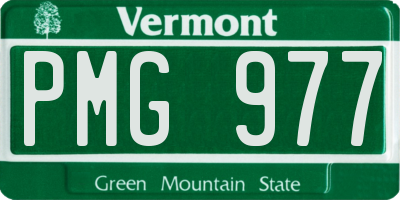 VT license plate PMG977