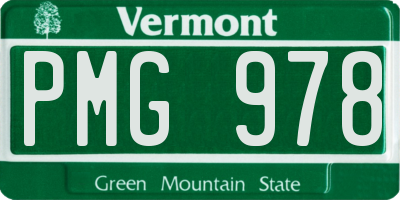 VT license plate PMG978