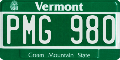 VT license plate PMG980