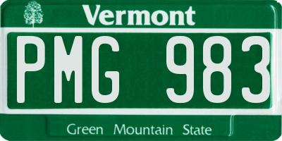 VT license plate PMG983
