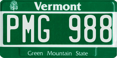 VT license plate PMG988