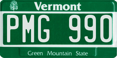 VT license plate PMG990