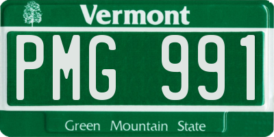 VT license plate PMG991